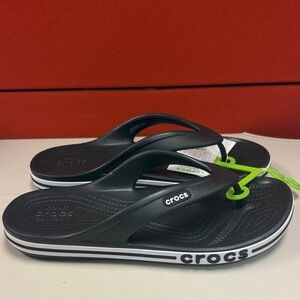 CROCS Black and White Platform Flip Flops w11/m9